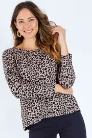 Leopard Print Top--THRE-36525