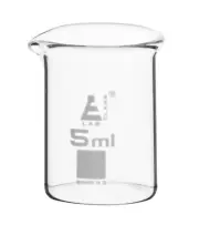Eisco Labs 5ml Beaker, Low Form - Ungraduated - Borosilicate Glass