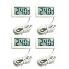 White LCD Digital Thermometer 4pcs Set for Aquatic Temperature Monitoring