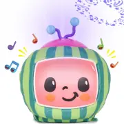 Cocomelon Official Musical Projector Night Light | Soft Plush Melon Body | Plays