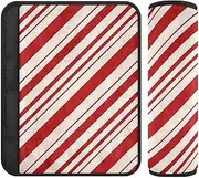 Stripe Red White Broad Line 2 pcs Padded Seatbelt Strap Cover, Protects Your Neck and Shoulders, Seatbelt Covers for Women for Backpack Van Bag 10x7.7 in Protector para cinturón de
