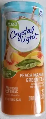 NEW CRYSTAL LIGHT PEACH MANGO GREEN TEA DRINK MIX 10 QUARTS