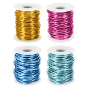 3mm Aluminum Wire for Jewelry Making, Metal Wrap, Blue/Pink/Blue/Yellow