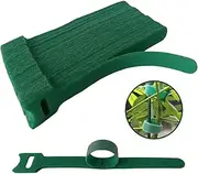 Green, Reusable, 100PCS, 6 - Inch Adjustable Anti - Slip Nylon Plant Ties & Straps Featuring Hook and Loop Fasteners - Optimal for Climbing Plants Support and Gardening Applications