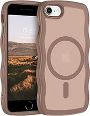BENTOBEN for iPhone SE 3/2 (2022/2020)/8/7 Case, Magnetic Wavy Edge Matte Phone Cases Supports Wireless Charging, Wave Anti-Slip Shockproof Cover for iPhone 7/8/SE 2nd/3rd Gen 4.7 inch, Desert Gold
