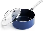 Blue Diamond Cookware Diamond-Infused Nonstick, Saucepan with Lid, 2 QT