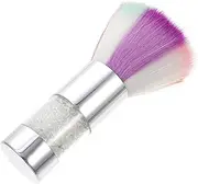 Happyyami Manicure Dusting Brush Fluffy Bristle Nail Cleaner for Nail Art Sequins Comfortable Grip for Effortless Dust Removal Stylish Handle with Rhinestones