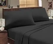Ramesses Egyptian Flannelette Sheet Set, Single, Charcoal
