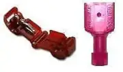 (100) Red 22-18 Gauge T-tap Connectors & Male Spade Wire Terminals - USA MADE