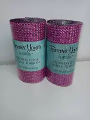 (2) 6"x 3 Yards DIAMOND MESH WRAP ROLL SPARKLE RHINESTONE Ribbon