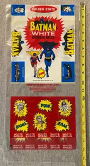 1966 ORIGINAL VINTAGE BATMAN & ROBIN NOS UNUSED PLASTIC BREADBAG RIDDLER 20X10"