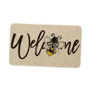Bee Welcome Spring Doormat, Home Summer Decor Low-Profile 17" x 29" Beige