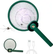 Handheld Bug Zapper Fly Swatter Foldable Electric Mosquito Killer with 3-Layer S