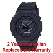 CASIO G-SHOCK CARBON GA-2100 GA-2100-1A1 CASIOAK MEN WATCH ALL BLACK 2Y WARRANTY