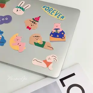 韓國ins旅游熊卡通可愛手賬貼紙可撕無痕ipad電腦手機殼diy裝飾貼
