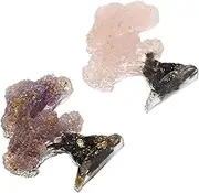 TOGEVAL 2pcs Handmade Crystal Maple Tree Ornaments Elegant Crystal Decorations Unique Luck Bonsai Office Decor Fortune Desk Decoration