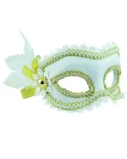 Chic White Gold Masquerade Eye Mask