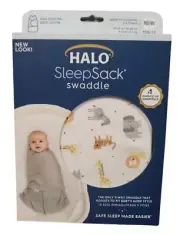 HALO SleepSack 3-Way Swaddle- Jungle Animal Print (Newborn / 0-3 M) New in box