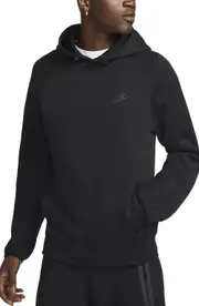 Nike Tech Fleece Pullover Hoodie in Black/Black at Nordstrom, Size Medium