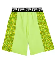 [Versace Kids] Versace Kids Versace Allover cotton jersey shorts Y 14 green