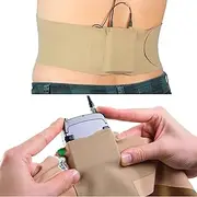 URSA Waist Strap - Ultra Slim, Breathable & Stretchy Microphone Transmitter Straps. Compatible with Most Transmitter/Receivers (Beige, Large Waist - Big Pouch)