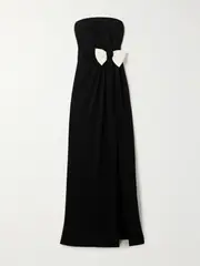 [Valentino Garavani] Valentino Garavani - Bow-embellished Silk-cady Gown - Black - IT40 IT 40 Black