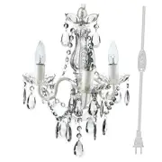 The Original Brink House Plug-in 3 Light Crystal White Hanging Swag