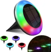 Paquete de 4 luces solares de suelo coloridas de 20 lúmenes, luces solares para
