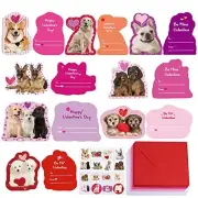 48 Sets Assorted Dogs Valentine's Day Cards Scratch & Sniff Strawberry