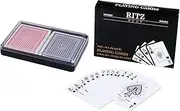Da Vinci 2-Decks Poker Size Ritz 100% Plastic Playing Cards Set in Plastic Case