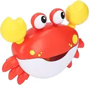 Crab Bubble Blower, Electronic Automatic Parent-child Interaction Music Crab Bubble Machine for Bathroom (Red)