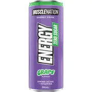 Muscle Nation Zero Sugar Energy Drink Grape Flavour 250mL