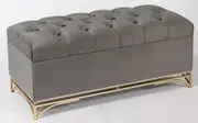 Storage Ottoman Blanket Box 100cm Velvet GReY