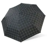 在飛比找Yahoo奇摩購物中心優惠-【雙龍牌】降溫涼感小無敵三折傘雨傘黑膠傘B6313-藍黑格紋