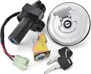 Ignition Key Switches for X4 CB1300 CB 1300 1997 1998 1999 2000 Motorcycle Fuel Gas Cap Ignition Switch Seat Lock with Key Kit Ignition Barrel Key Switch(Set)