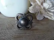 Antique Bronze Quatrefoil Shape Pattern Metal Knob Drawer Pull Vintage Inspired