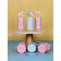 在飛比找ETMall東森購物網優惠-推推樂蛋糕筒貼紙婚禮甜品臺裝飾藍色粉色系列結婚布丁杯裝飾貼紙
