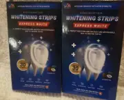 2 PACK! TEETH WHITENING STRIPS - PROFESSIONAL DRY STRIPS NO SLIPS - PURE NATURAL