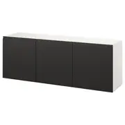 BESTÅ wall-mounted cabinet combination, white/Hammarsmed anthracite, 180x42x64 cm