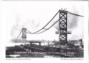 *Postcard-"Installation of Suspended Spans" @ *Benjamin Franklin Bridge {G117-S2
