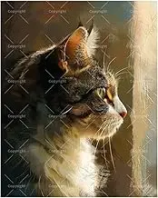 TAOPAOLAB Pet Portrait Paint by Numbers Kit for Adults - DIY Tabby Cat Looking at The Window Painting on Canvas 16x20 Inches, Acrylic Paint Set, Suitable for Beginners, Art for Home Decoration/Gifts
