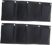 Sosoport 2pcs 4 Pocket Wall-Mounted Felt Planting Bag Stretchy Insulated Water Retaining Perfect for Vegetable Flowers Growing