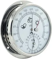 air Pressure Gauge Manometer Traditional Barometer Dial Traditional Barometer with Temperature and Humidity (Color : B)
