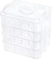 New brothread 4 Layers Stackable Clear Storage Box/Organizer for Holding 80 Spools Home Embroidery & Sewing Thread and Other Embroidery Sewing Crafts (Spool Size Requirement: H≤2.2"; W≤1.69")