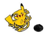 Pokemon Anime Pikachu Figure with Static Electricity Enamel Metal Pin NEW UNUSED