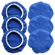 6 Pack Car Polisher Pads 9-10 Inch Polishing Bonnet Pads Buffer Cover