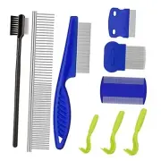 9 Pieces Cat Dog Flea Combs Dog Eye Stain Remover Combs Pets Grooming Comb Dog
