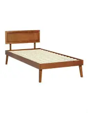 [Artiss] Splay Wooden Bed Frame Single Size Bed Base in Walnut