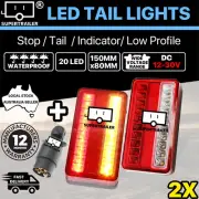 2x Trailer lights 20 LED tail light Truck Camper UTE Caravan rear Stop 7pin plug