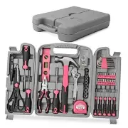 54pc Tool Set General Household Toolkit with Toolbox Storage 54 Piece Pink